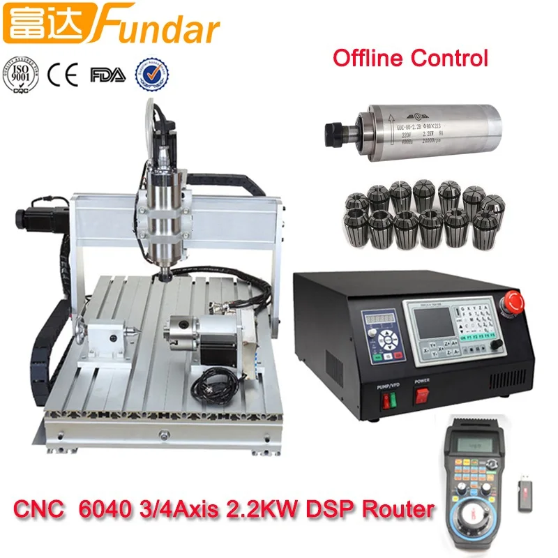 4 Оси CNC 6040 Маршрутизатор 2.2KW деревянный маршрутизатор DSP Мини гравировальный