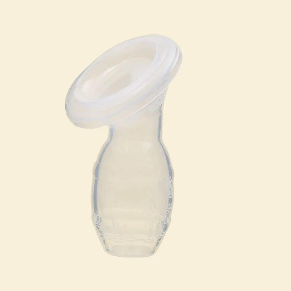 Полный Силиконовый Молокоотсос ручной молокоотсос партнер доильный анти-перелив молокоотсос автоматически собирает грудное молоко - Цвет: transparent