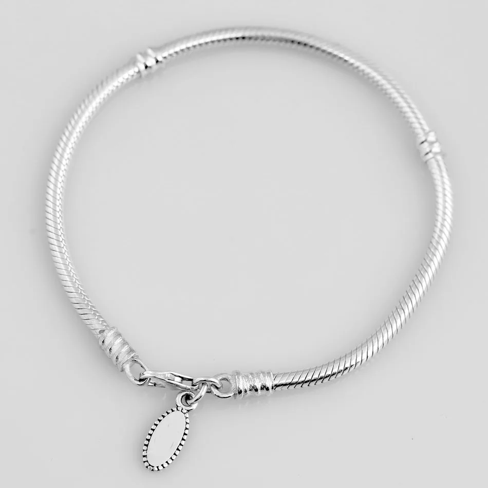 Браслет с застежкой в виде когтей омара, цепочка в виде змеи, базовый браслет для шармов, подходит для бусины из стерлингового серебра 925, браслет с подвеской, сделай сам, европейские ювелирные изделия