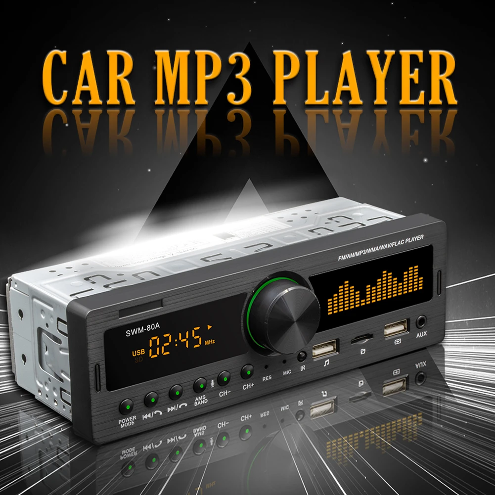 Swm80a Single 1 Din Car Radio Dual Screen Multimeida Mp3 Player Audio