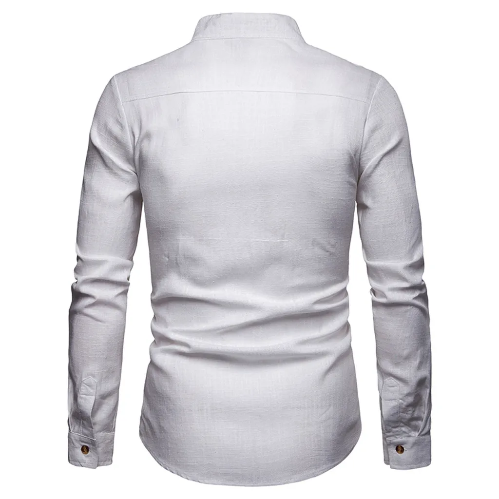 Camisas hombre manga larga рубашка мужская с длинным рукавом чистый цвет пуговицы большой размер Повседневная Топ блузка рубашки camisa masculina