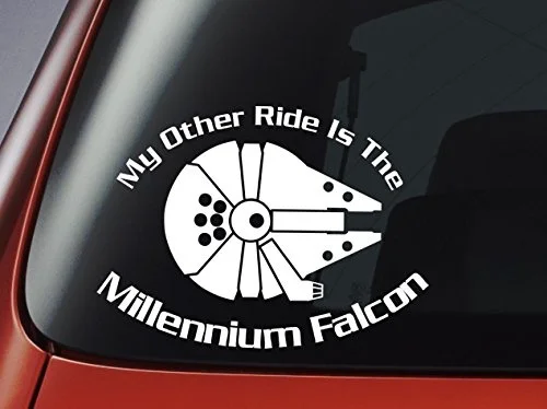 L@@K Star Wars License Plate Frame My Other Ride is the Millennium Falcon 