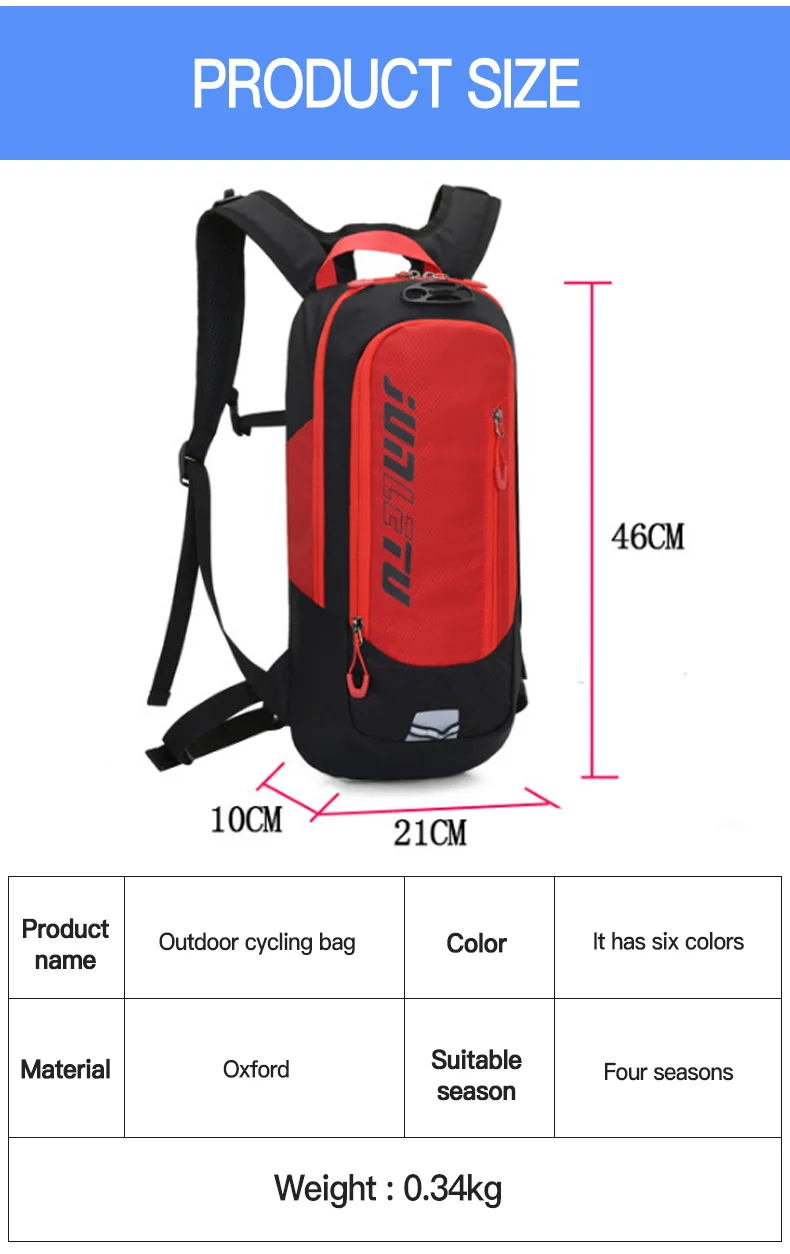 2021 New 10L Sport MTB Bike Backpack Water Cycle Bags Running Cycling Hydration Bicycle Backpacks with Reflector Strips XA126Q