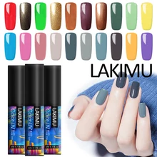 Lamimu 60 cores uv gel unha polonês cor pura embeber fora da arte do prego semi permanente gel verniz manicure 5ml precisa base superior casaco(China)