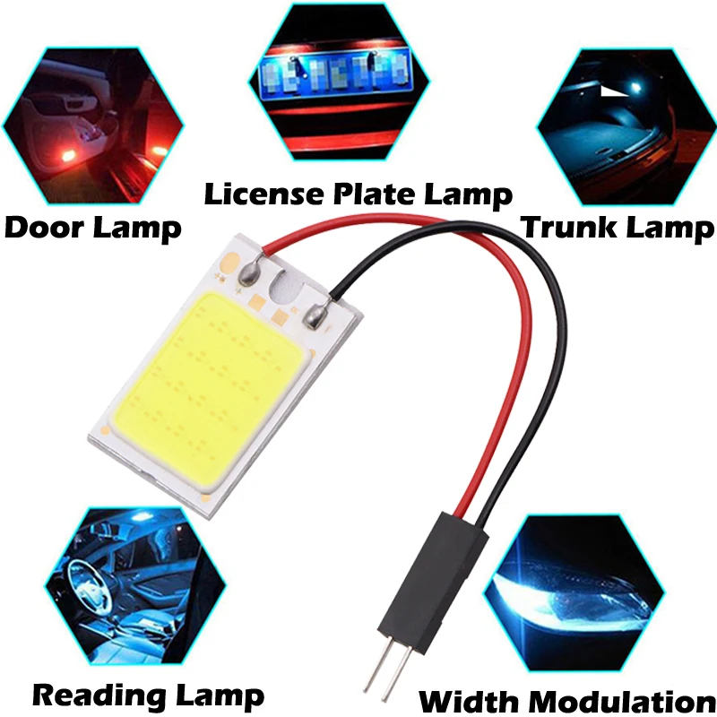 Автомобильный светильник T10 COB 16SMD автомобильная светодиодная панель лампа для