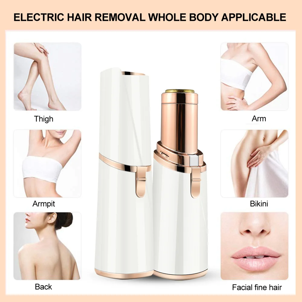 

Women Electric Epilator Painless Hair Removal Female Upper Lip Cheeks Shaver Face Hair Remover Bikini Shaver Lipstick Style gift