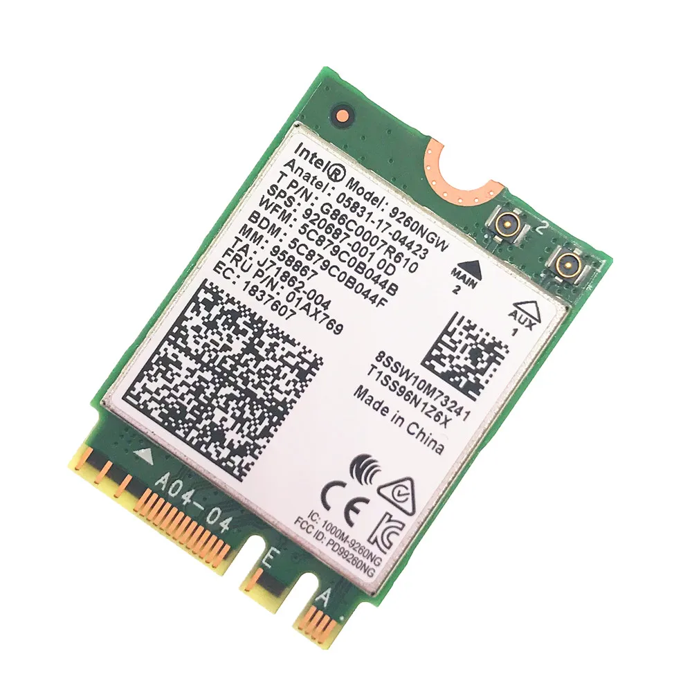 С 6Dbi двухдиапазонные Антенны 9260 9260NGW 802.11ac 1730 Мбит/с WiFi Bluetooth 5,0 NGFF/M.2 набор карт для рабочего стола