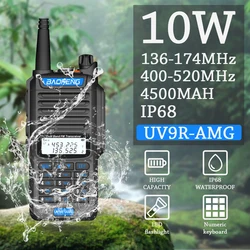 Baofeng – talkie walkie étanche IP68, 30km, UV9R AMG, double bande, Radio bidirectionnelle, Portable, 10W, 20km d'autonomie 
