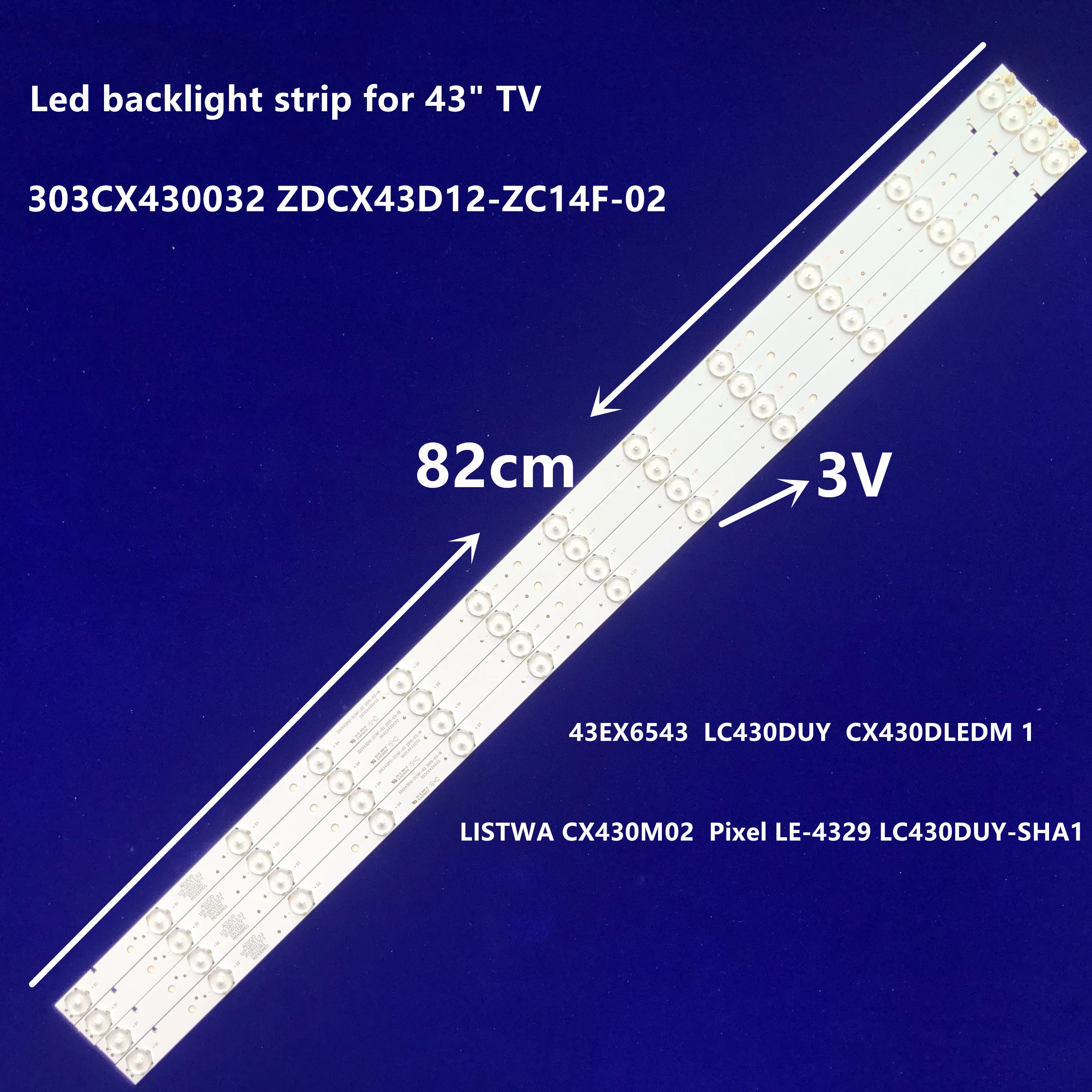 

20PCS LED Backlight Strip For RF-AD420E32-1201S-0 ZDCX43D12-ZC14F-02 303CX430032 BBK 43LEX-5009 43CF37-T2 LE106S16FM LC430DUY