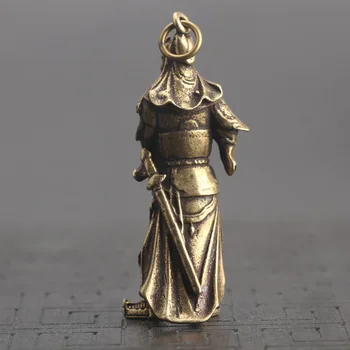 

Retro Handmade Chinese Copper Figurines God Of Wealth Guan Gong Figure Statue Ornament Desk Decor 18*16*50cm