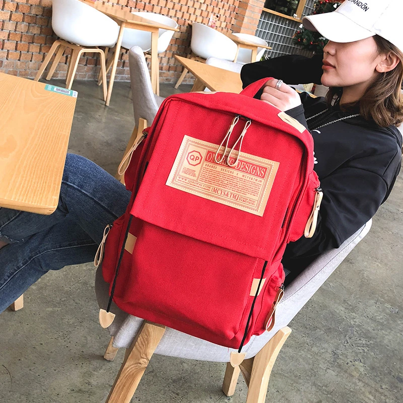 

2019 Fashion Brand Backpack Women Shoulder Bag School Bags For Teenager Girls Boys Casual Solid Backpack School Mochila Rucksack