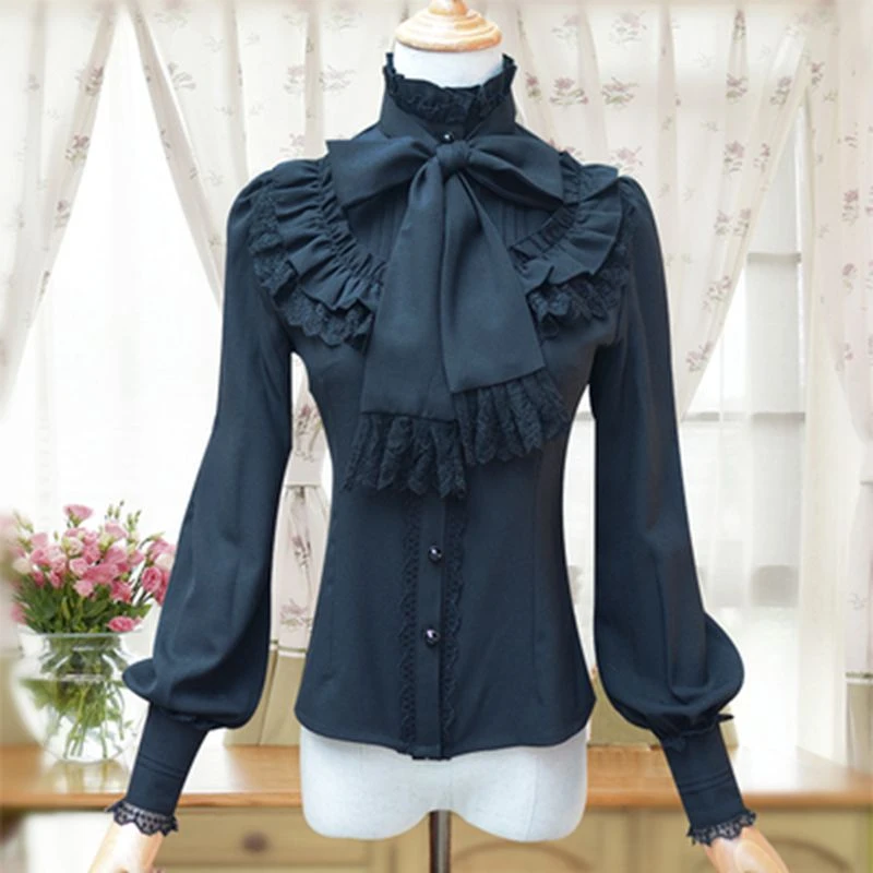 witch costume women A0020new Lolita shirt Retro grace Western style spring summer OUTER blouse Many colors can choose plus size cosplay