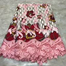 Высокое качество Новое поступление Анкара хлопковые восковые кружева вощеная ткань с Африканским узором вышивка голландский воск с кружевной тканью WD091730