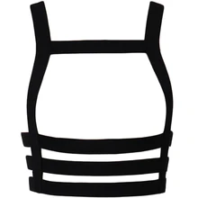 Goth Top Cage Bra Black Body Strap Open Chest harness Bra Punk Sexy Lingerie Body Harness Bondage Belt Rave Woman Body Cage