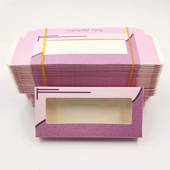 

New holographic lashes box 200pcs soft paper eyelashes packaging for false eyelashes