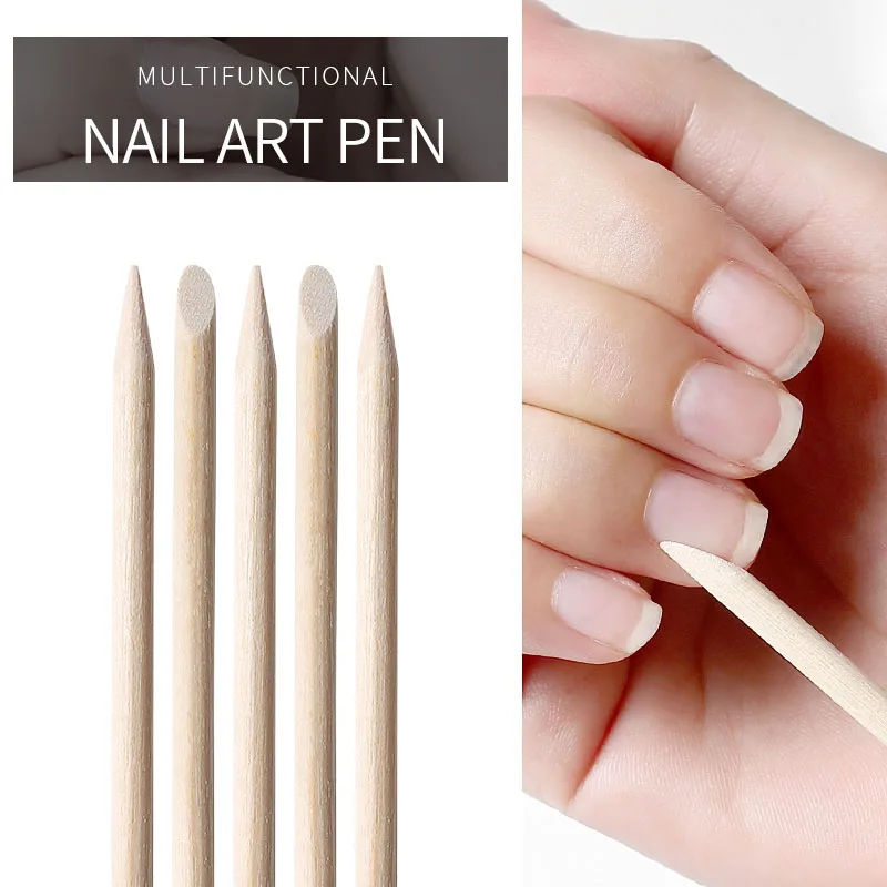 100/50/10 шт/комплект Nail Art Дизайн Оранжевый деревянные палочки для кутикулы