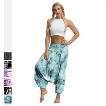 Printing Women's Sports Yoga Pants New Tie-dye Digital  Breathable Loose Even Lantern Dance Pants Dance Gymnastics Clothes