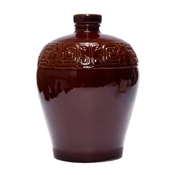 

Antique Ceramics Hip Flask Handmade Big Size Sealed Yellow Wine Jar Home Ink Style Pulsera Alcohol Kitchen Dining Bar EF50HF