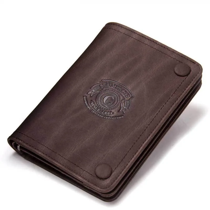 

Double Fold Men Short Wallet Big Capacity Fashion Vintage Mens Wallet Luxury Brand Genuine Leather Male Coin Purse Card Holder