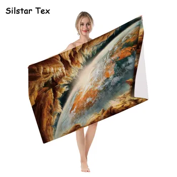 

Silstar Tex Planet Universe Space Towels For Beach Gym Yoga Fit Children Adults Fashion Patten Seaside Dive