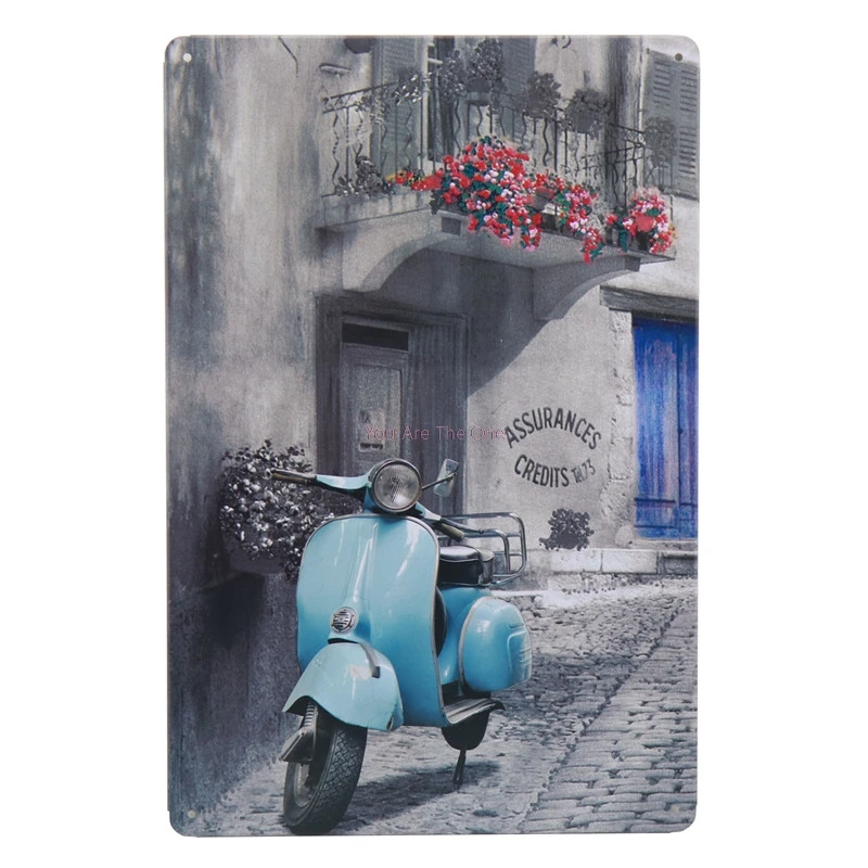 Carteles Vespa моторная металлическая жестяная вывеска Автобус Бар деревенская