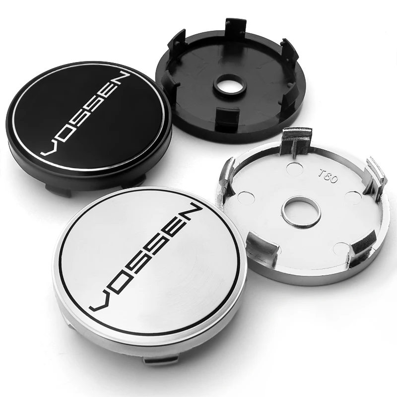4Pcs 56/60mm VOSSEN Badge Emblem Auto Styling Rim Caps Cover Car Wheel
