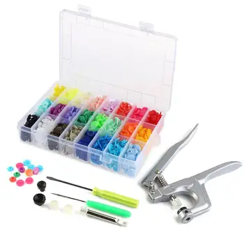 

OUNONA Professional Fastener Snap Pliers & 360pcs T5 Snap Plastic Buttons Kit