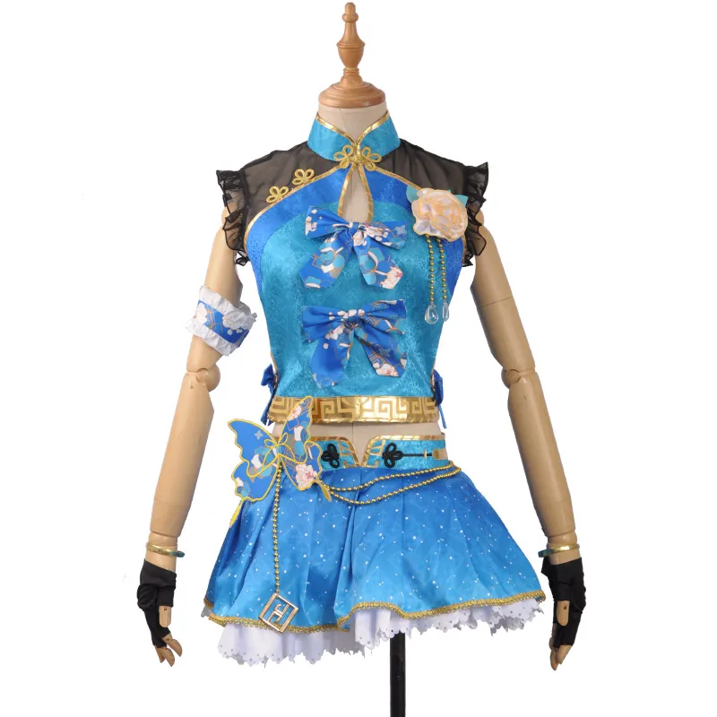 

Anime Love Live Watanabe You Cosplay Costume Tops Skirt Headwear Daily Cheongsam Carnival Party Festival Uniform Brand New