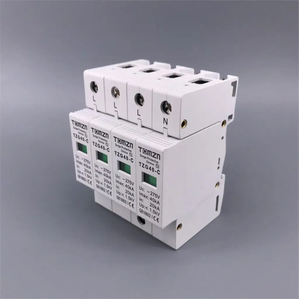 AC сглаживатель перепадов напряжения 4P 20KA~ 40KA 275V дом Стабилизатор напряжения защитные защита от низкого напряжения и коммутационных перенапряжений устройства