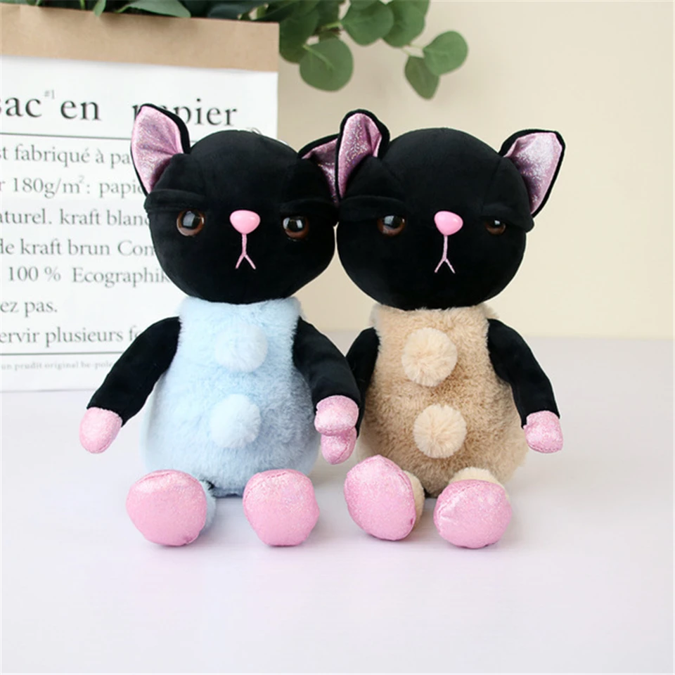 New Creative Plush Toy Black Cat Doll Cartoon Doll Short Plush Unisex Toys for Children Anime Plush Short Plush Birthday Gifts