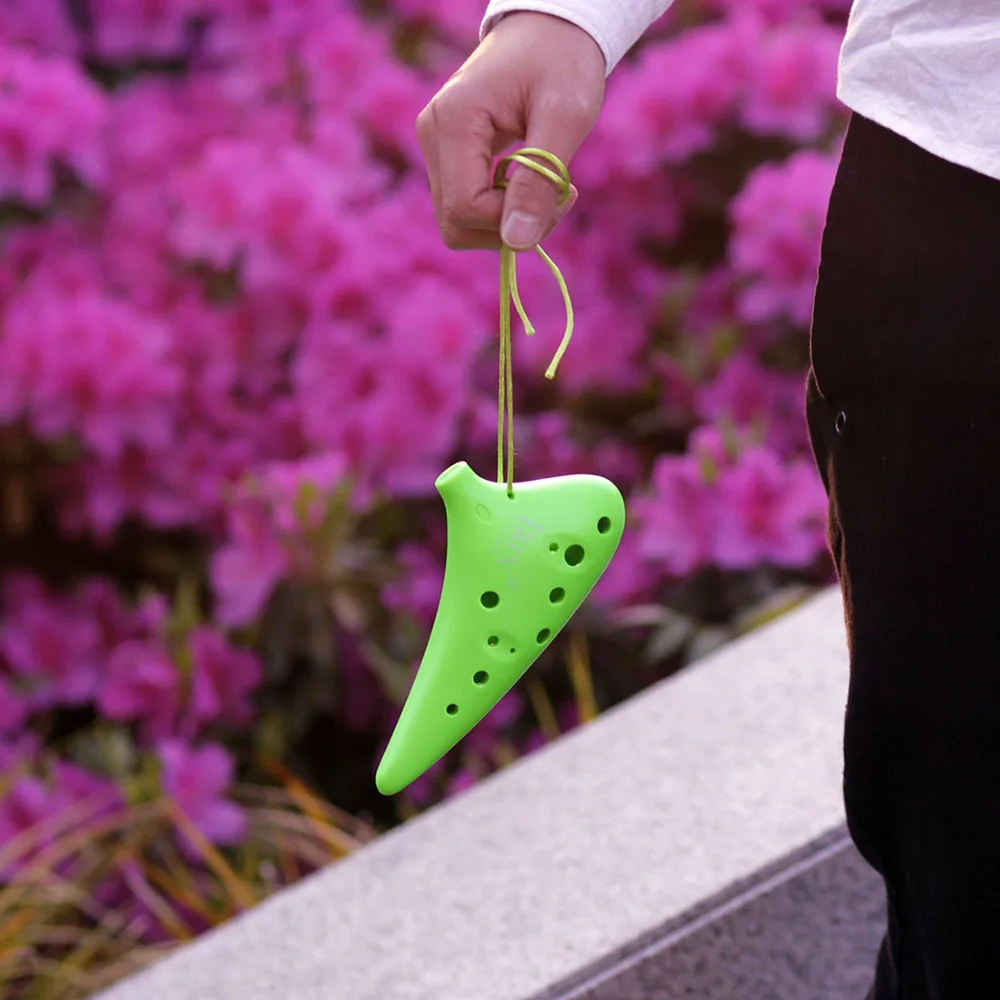 12 Hole Alto C Ocarina Vessel Flute ABS Material Sweet Potato Shape with 2 Protective Bags Musical Gift for Beginners