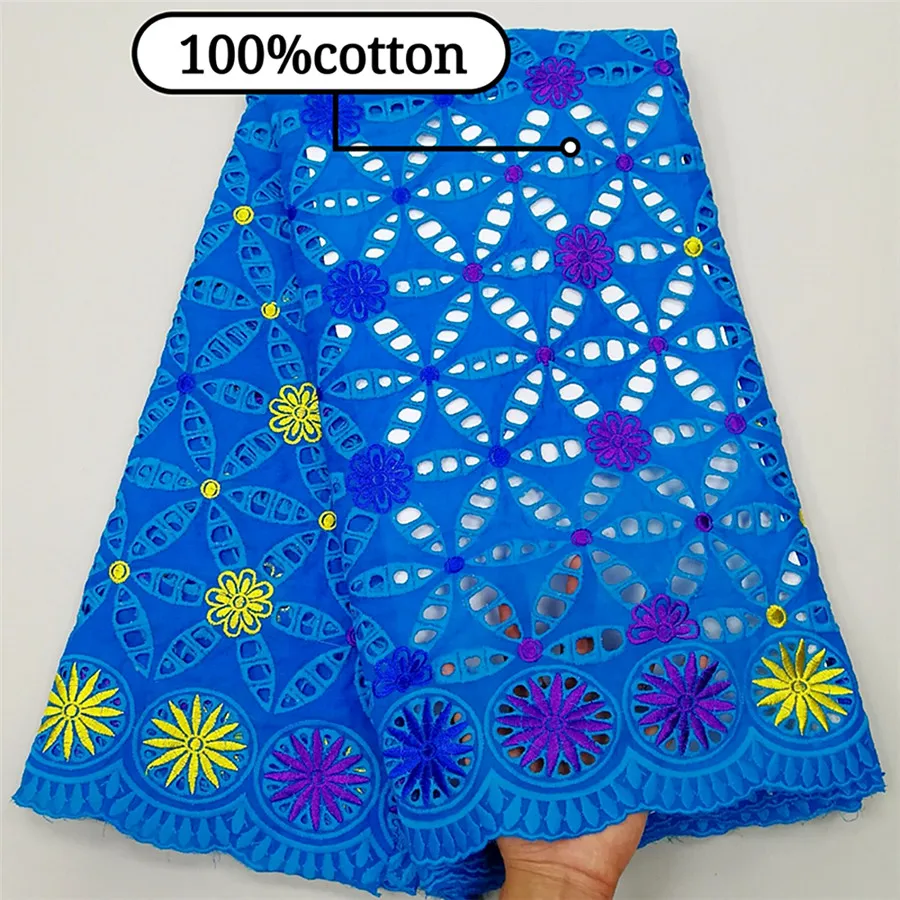 Дубай Африканская Хлопковая ткань кружевная ткань Высококачественная швейцарская вуаль кружева в швейцарской нигерийской кружевной ткани 5 ярдов