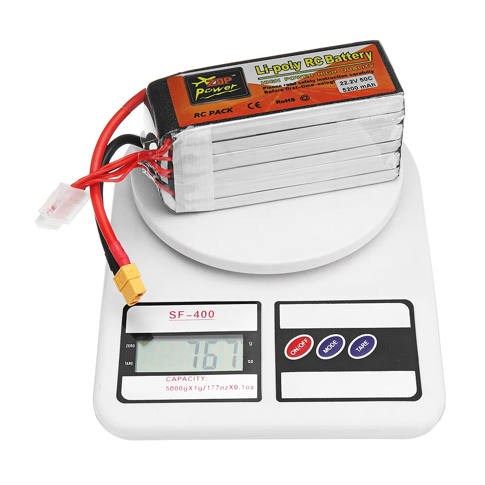ZOP POWER 22,2 V 5200mAh 50C 6S Lipo батарея с разъемом XT60 для RC модели RC FPV Дрон самолет вертолет автомобиль Лодка