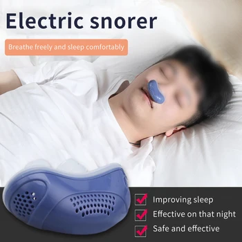 

Electric Device Ergonomic Sleeping Aid Rechargeable Apnea Soft Silicone Bedroom Airflow Mini Snore Stopper Nose Plug Health Care