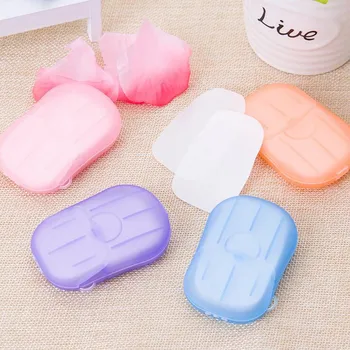 

1 Boxes Travel Soap Paper Washing Hand Bath Clean Scented Slice Sheets 20pcs Disposable Boxe Soap Portable Mini Paper Soap