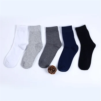 

Socks Men Fashion Solid Gentleman Comfortable Socks Medium Quality Cotton Four Seasons Formal Deodorant Men's Business Socks