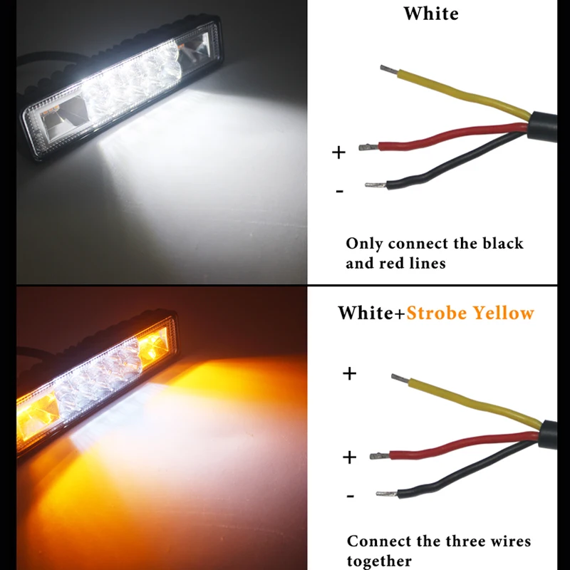 1 шт. рабочий свет бар led 48 Вт 12-24 В strober flash Для Джип внедорожник 4x4 ATV SUV для грузовика стоп-сигнал поворот прицеп IP67 белый янтарь