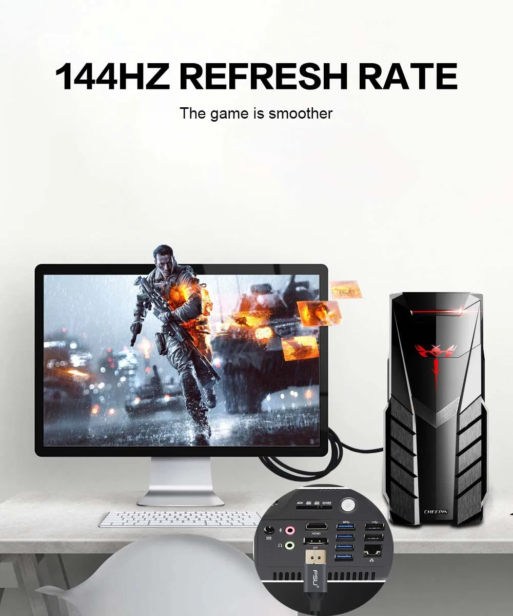 DisplayPor кабель 8K 4K 144Hz 165Hz Дисплей порт 1 4 монитор DP 2 адаптер видео мета транспорт