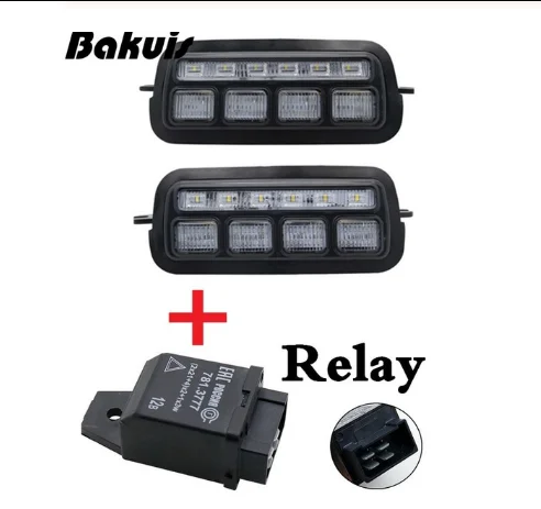 light 1 and relay Парные аксессуары для стайлинга автомобилей Светодиодный дневные ходовые огни для Lada Niva 4x4 1995+ с ходовым поворотным сигналом светильник DRL - Цвет: light 1 and relay