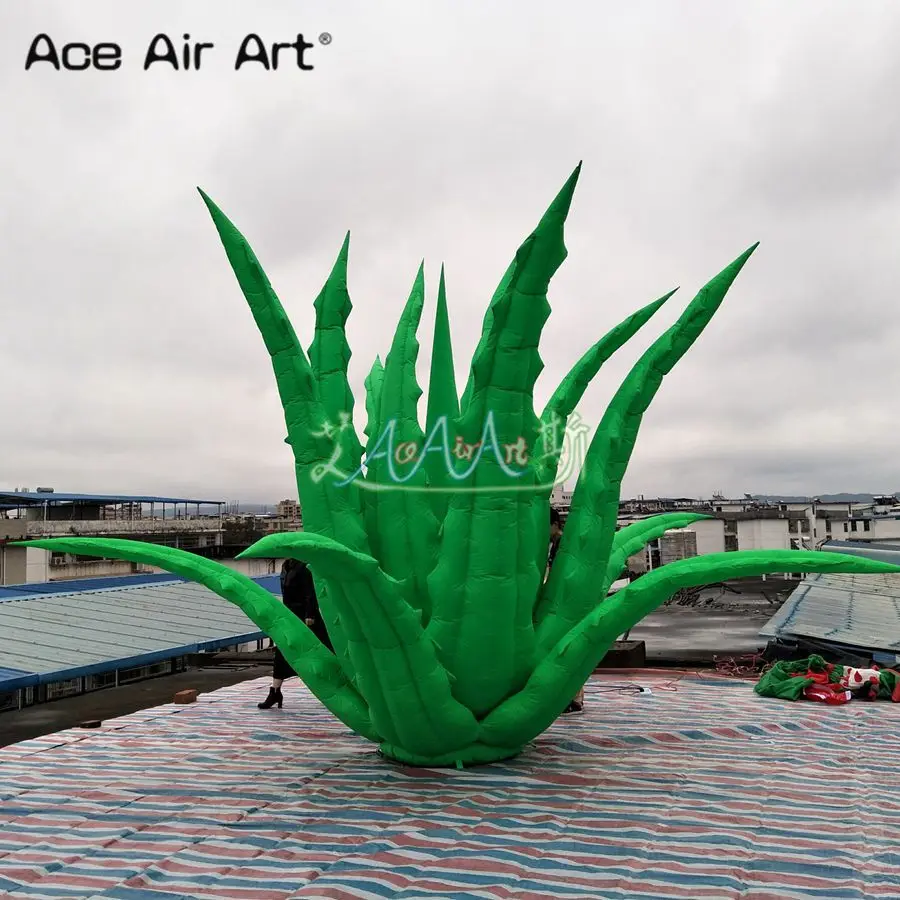 5m diameter giant plant model inflatable aloe replica vivid green leaves for advertising and decoration | Дом и сад