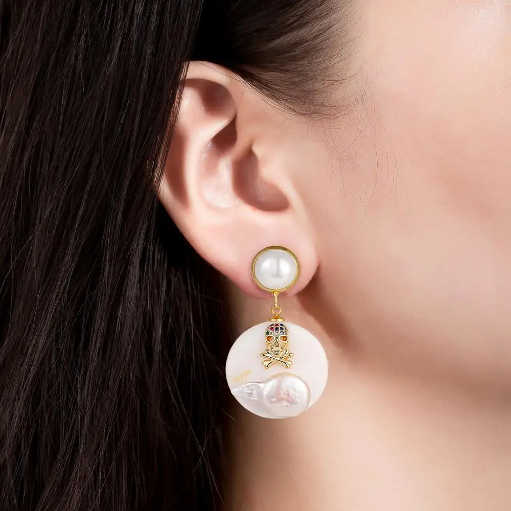 Женские жемчужные серьги ручной работы роскошные круглые подвески ювелирные