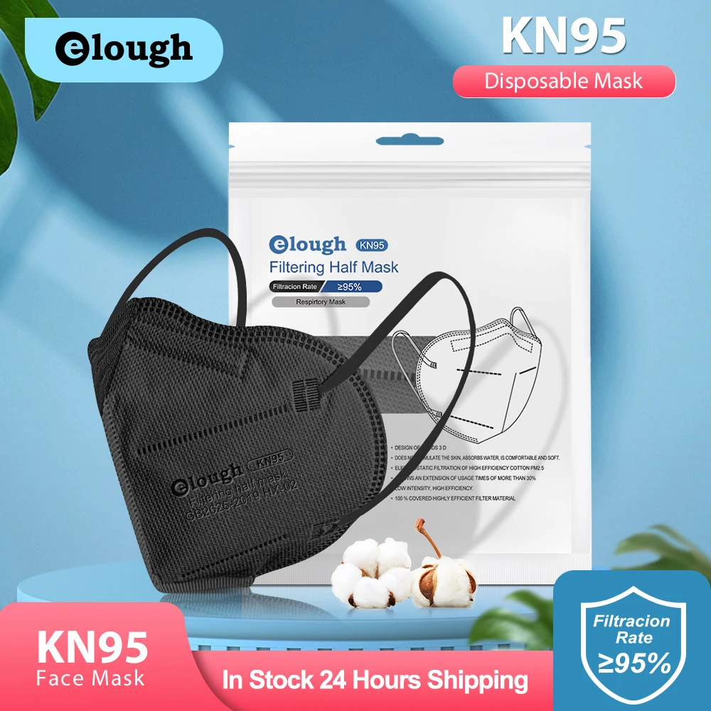 Elough ffp2mask KN95 Mascarillas fpp2 5 слоев Mascarilla homologada для взрослых Cubrebocas респираторная тушь