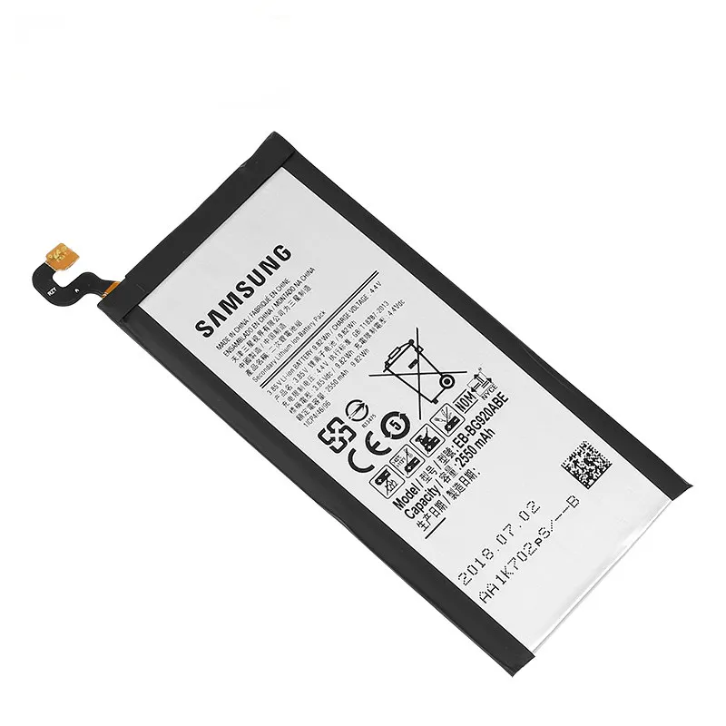 Для Samsung Galaxy S6 SM-G920 G920F G920i G920A G920V G9200 G9208 G9209 2550mA Батарея EB-BG920ABE сменная батарея для