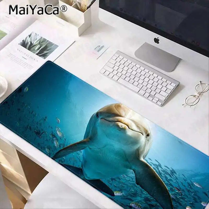 MaiYaCa, винтажный коврик для мыши с крутыми дельфинами под морем,, большой коврик для мыши, клавиатура, коврик