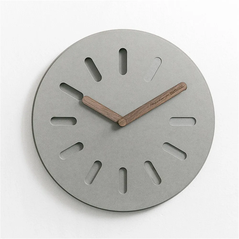 12 Inch Wall Clock Minimalist Modern Hanging Clock Nordic Chic Quartz Mute Wood Wall Clock for Home Living Room Bedside Office