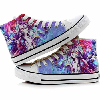 

High-Q Unisex Anime NO GAME NO LIFE Sora shoes Casual Canvas shoes NO GAME NO LIFE Shiro duck shoes plimsolls