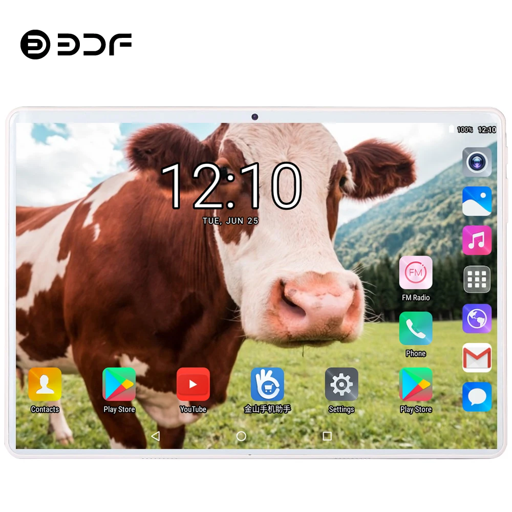 BDF 10 дюймов Android 9,0 планшетный ПК две sim-карты 4G Телефонный звонок планшет десять ядер 8 ГБ/128 Гб WiFi Bluetooth 10,1 МП Android планшет