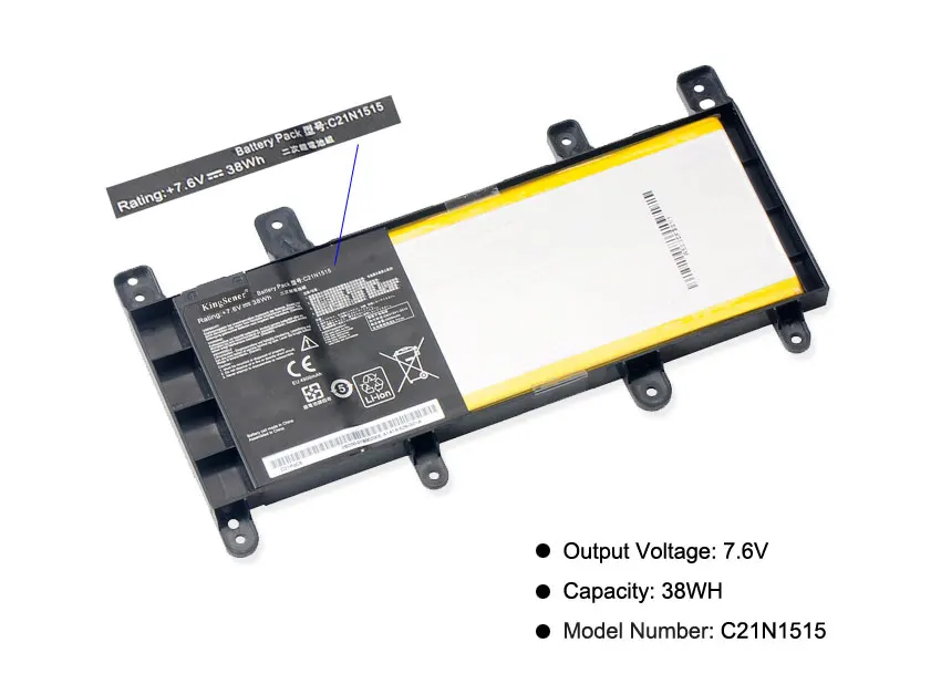 KingSener C21N1515 Laptop Battery For ASUS F756UW F756UX K756UW P2720UQ P2730UQ P2740UQ P756UJ R753UA R753UB R753UX X756U 38WH