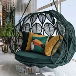 Luxury hotel balcony free standing hanging double swing chair