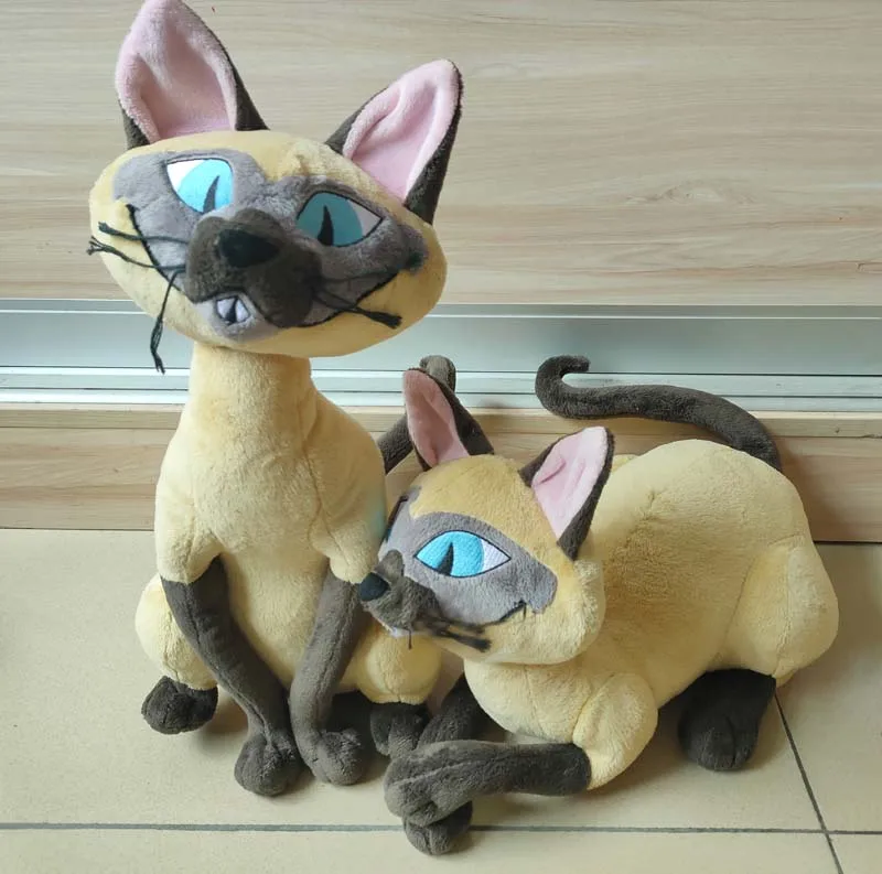 NEW Disney Store Si & Am Plush Siamese Cats Set Lady & The Tramp Stuffed Animal our lady of guadalupe virgin mary jigsaw puzzle novel toys for children 2022 wooden animal puzzle